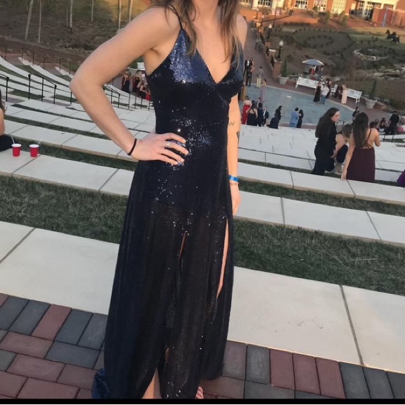 Navy Blue Sequins